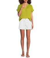 Gibson & Latimer Perfect Fit Denim Mid Rise Pleated Shorts