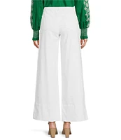 Gibson & Latimer Perfect Fit Denim Mid Rise Wide Ankle Leg Split Side Hem Palazzo Jeans