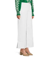 Gibson & Latimer Perfect Fit Denim Mid Rise Wide Ankle Leg Split Side Hem Palazzo Jeans