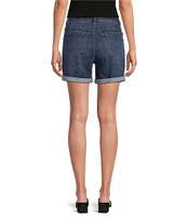 Gibson & Latimer Perfect Fit Wash Twill Denim High Rise Roll Cuff Shorts