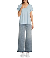 Gibson & Latimer Perfect Fit Palazzo Twill Denim Ankle Jeans