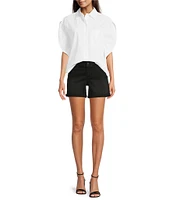 Gibson & Latimer Perfect Fit Twill Denim High Rise Roll Cuff Shorts