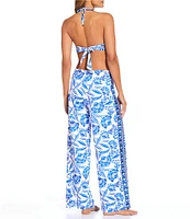 Gibson & Latimer Porcelain Floral Swim Fabric Pant Cover-Up