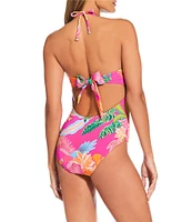 Gibson & Latimer Rainforest Jungle V-Wire Bandeau One Piece Swimsuit