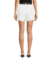 Gibson & Latimer Woven Belted Regular Rise Pleated Trouser Coordinating Shorts