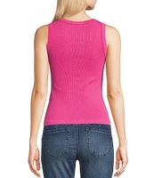 Gibson & Latimer Ribbed Knit Scoop Neck Sleeveless Tank Top