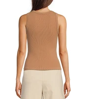 Gibson & Latimer Ribbed Knit Scoop Neck Sleeveless Tank Top