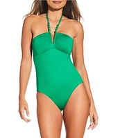 Gibson & Latimer Solid V-Wire Bandeau One Piece Swimsuit