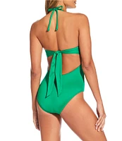 Gibson & Latimer Solid V-Wire Bandeau One Piece Swimsuit