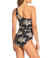 Gibson & Latimer West Palms Shirred One Shoulder One Piece Swimsuit