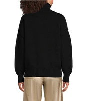 Gibson & Latimer Wool Blend Knit Turtle Neck Dropped Long Sleeve Sweater