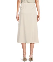 Gibson & Latimer Woven High Rise Chemise Slip Side Split Hem Midi Skirt