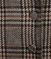 Gibson & Latimer Woven Houndstooth Single Breasted Notch Lapel Button Cuff Long Sleeve Button Front Coat