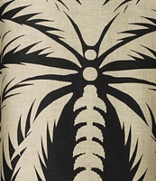 Gibson & Latimer Woven Tropical Palm Print Crew Neck Sleeveless Deep Backline Twist Caftan Dress