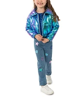 Girls Like Us Little Girls 4-6X Long Sleeve Puffer Jacket, Short Sleeve Top & Denim Leggings Set