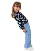 Girls Like Us Little Girls 4-6X Long Sleeve Sequin-Embellished Star-Printed Sweatshirt & Solid Pant Set