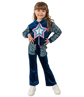 Girls Like Us Little Girls 4-6X Star Applique Sweatshirt Jacket and Pants Set