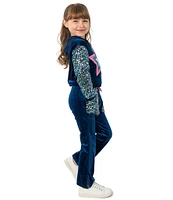 Girls Like Us Little Girls 4-6X Star Applique Sweatshirt Jacket and Pants Set