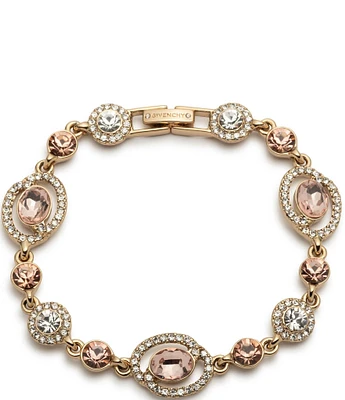 Givenchy Crystal Gold Tone Antique Pink Flex Line Bracelet