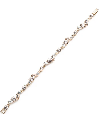 Givenchy Crystal Gold Tone Silk Stone Flex Line Bracelet