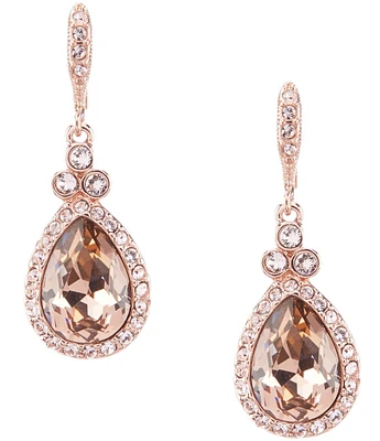 Givenchy Crystal Pear Drop Leverback Earrings