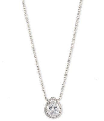 Givenchy CZ Pear Pendant Necklace