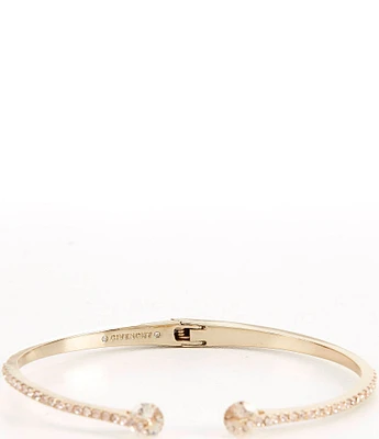 Givenchy Gold Silk Pave Crystal Cuff Bracelet