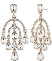 Givenchy Gold Tone Crystal Chandelier Earrings