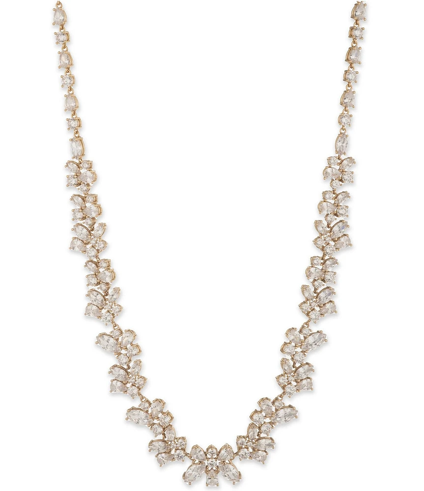 Givenchy Gold Tone Crystal Collar Necklace