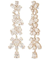 Givenchy Gold Tone Crystal Drama Linear Earrings