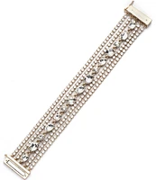 Givenchy Gold Tone Crystal Multirow Flex Line Bracelet