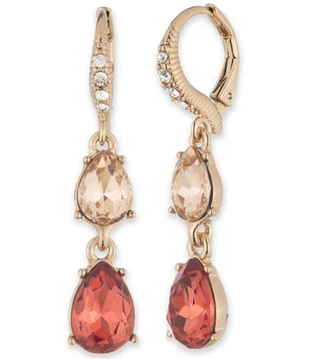 Givenchy Gold Tone Peach Double Linear Earrings