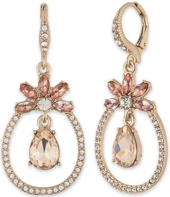Givenchy Gold Tone Peach Orbital Drop Earrings
