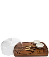 Godinger 7-Piece Acacia Cheeseboard with Knives