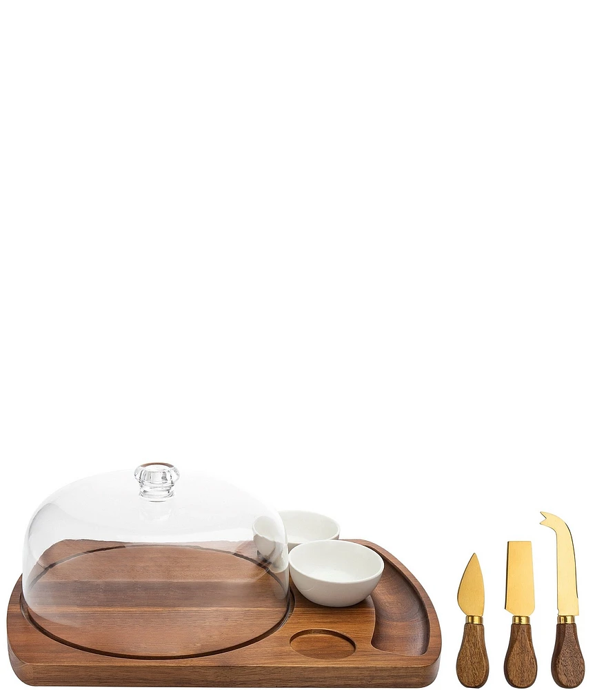 Godinger 7-Piece Acacia Cheeseboard with Knives