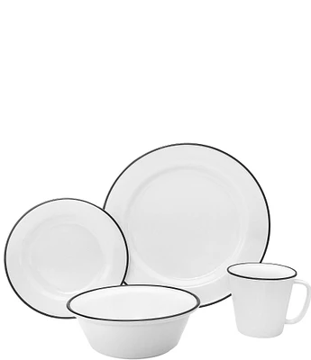 Godinger Bistro Black Porcelain 16-Piece Dinnerware Set