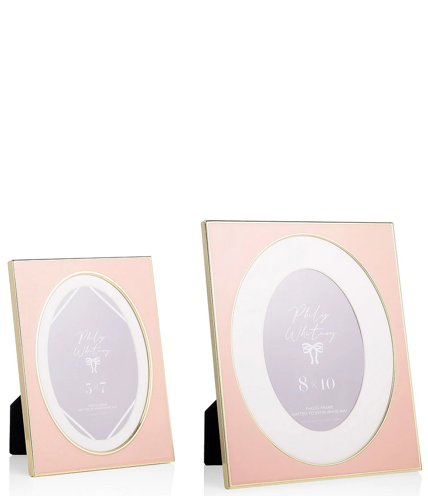 Godinger Cara Pink Enamel Photo Frames, Set of 2