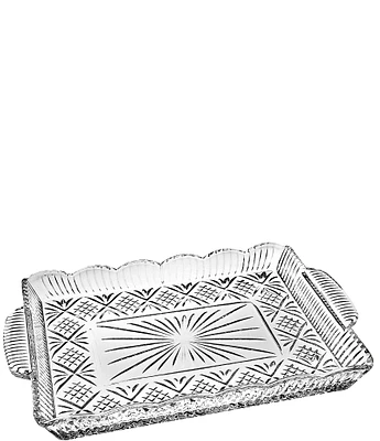 Godinger Dublin Crystal Rectanglular Tray 16#double;