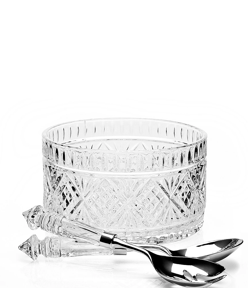 Godinger Dublin Crystal Salad Bowl and Server Set