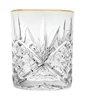 Godinger Dublin 4-Piece Gold-Rimmed Handcrafted Crystal Double Old Fashioned Glass Set