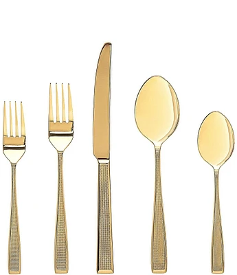 Godinger Ingot Gold 20-Piece Stainless Steel Flatware Set, Service for 4