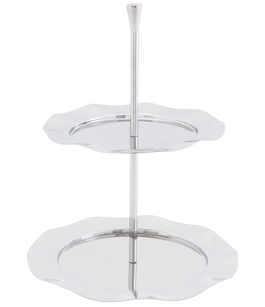 Godinger Lilliput 2-Tier Stainless Server, 10#double;