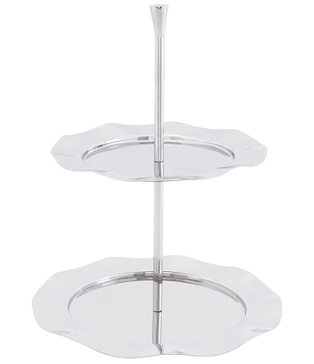Godinger Lilliput 2-Tier Stainless Server, 10#double;
