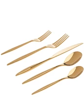 Godinger Milano Gold 20-Piece Stainless Steel Flatware Set, Service for 4