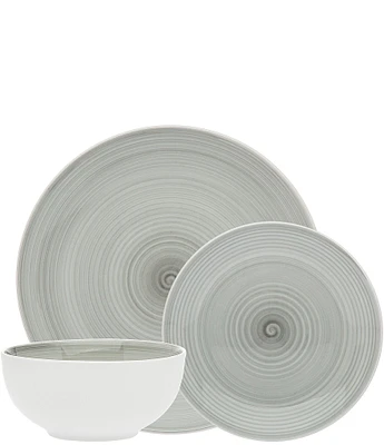 Godinger Spiral Grey Porcelain 12-Piece Dinnerware Set