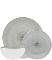 Godinger Spiral Grey Porcelain 12-Piece Dinnerware Set