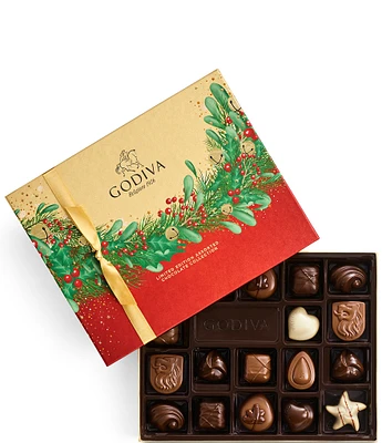 Godiva Limited Edition Assorted Chocolate Holiday Gift Box, 18-Piece