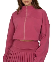 Gold Hinge Collared Fleece Lined Long Sleeve Side Cinched Crop Jacket