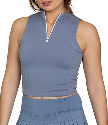GOLD HINGE Day To Night Quarter-Zip Sleeveless Top