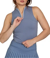 GOLD HINGE Day To Night Quarter-Zip Sleeveless Top